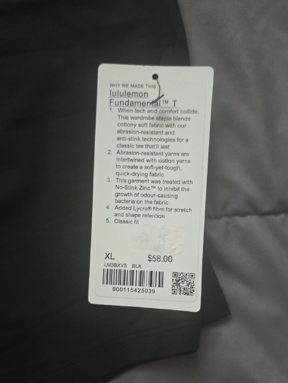 lululemon athletica Men's Short Sleeve Fundlemental Crew Tee - Black - Picture 2 of 2